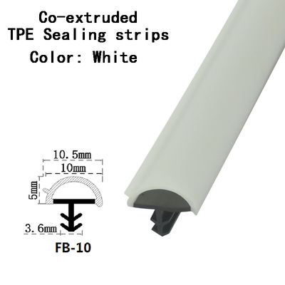 Strisce di tenuta in gomma a forma di D coestrusa Striscia di tenuta per porte in legno Guarnizione colore bianco