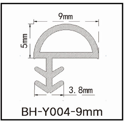 La D modella il tipo laterale 9x5mm della scanalatura di Stipping del tempo della porta a lamelle della guarnizione del PVC