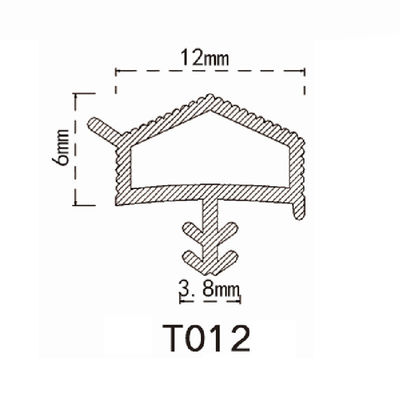 Guarnizioni termoplastiche dell'elastomero del tetto della striscia di legno a forma di del sigillo alla porta con l'aletta 12x6mm