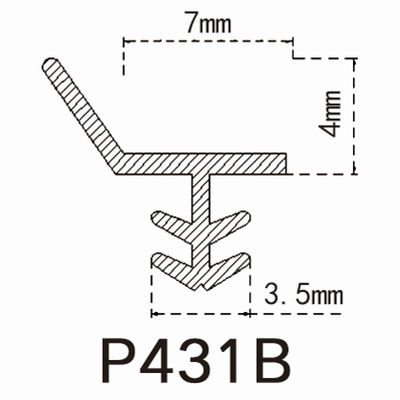 Spogliatura di tempo di gomma morbida del PVC per il bordo di bordatura di legno 7*4mm