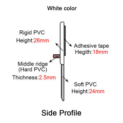 prova inferiore del vento della striscia della guarnizione della porta bianca del PVC di 50mm
