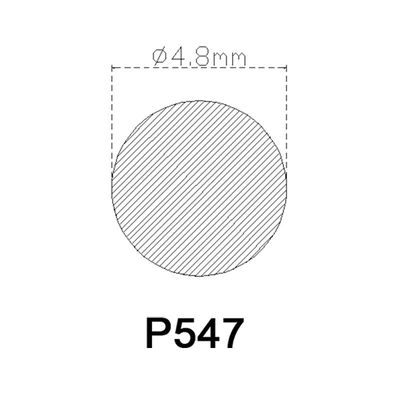 Diametro striscia di gomma del PVC di 4.8mm intorno al centro solido cilindrico