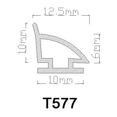 TPE della striscia di gomma del PVC di 12.5*10mm antiurto per colore del nero del portello scorrevole